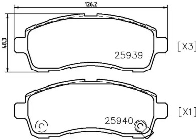 HELLA PAGID 8db355021871 -  Комплект тормозных колодок, дисковый тормоз